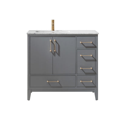 Altair Designs 36" single vanity with top - 541036-WH-CA-NM