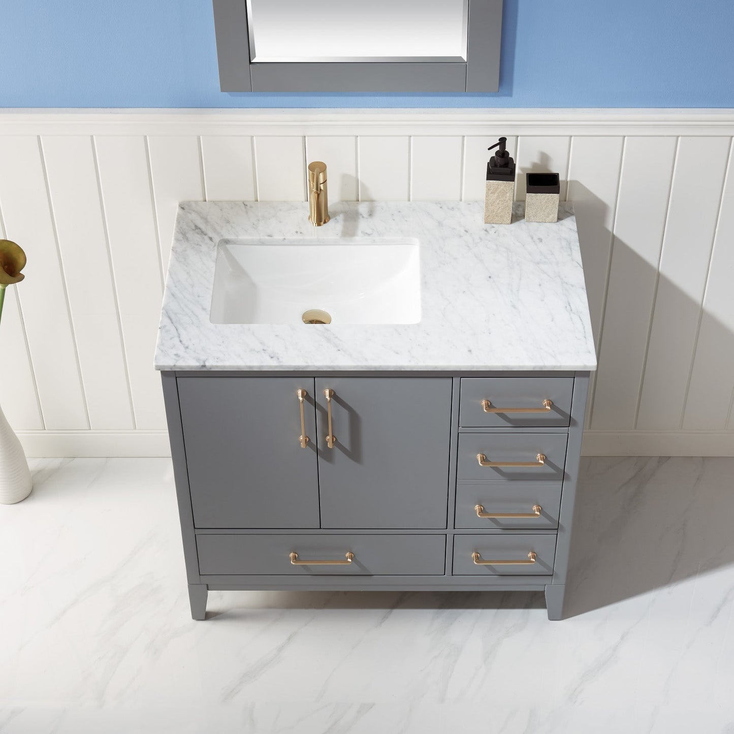 Altair Designs 36" single vanity with top - 541036-WH-CA-NM