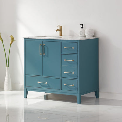 Altair Designs 36" single vanity with top - 541036-WH-CA-NM