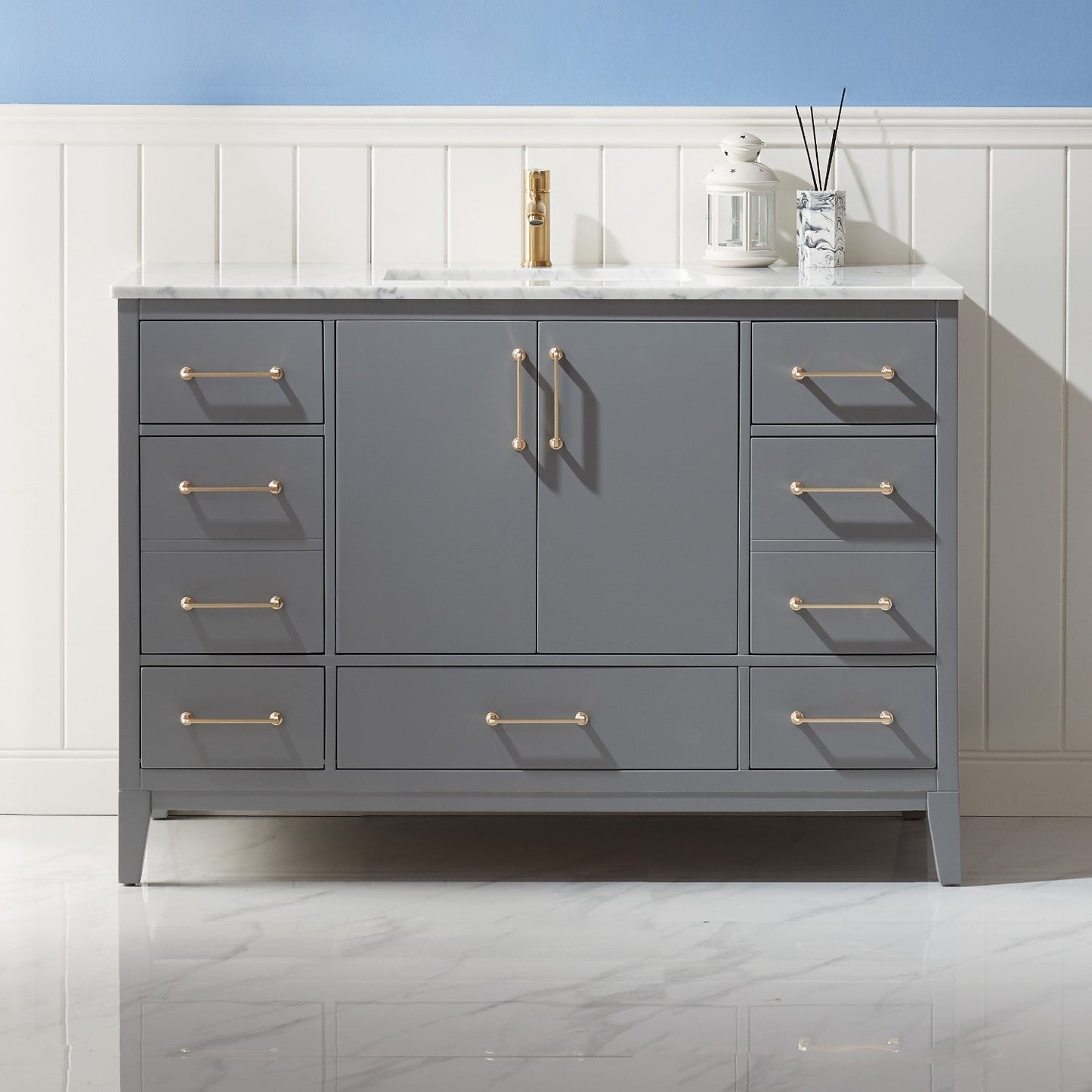 Altair Designs 48" single vanity with top - 541048-WH-CA-NM