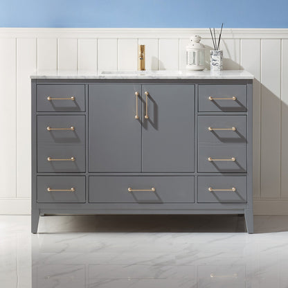 Altair Designs 48" single vanity with top - 541048-WH-CA-NM