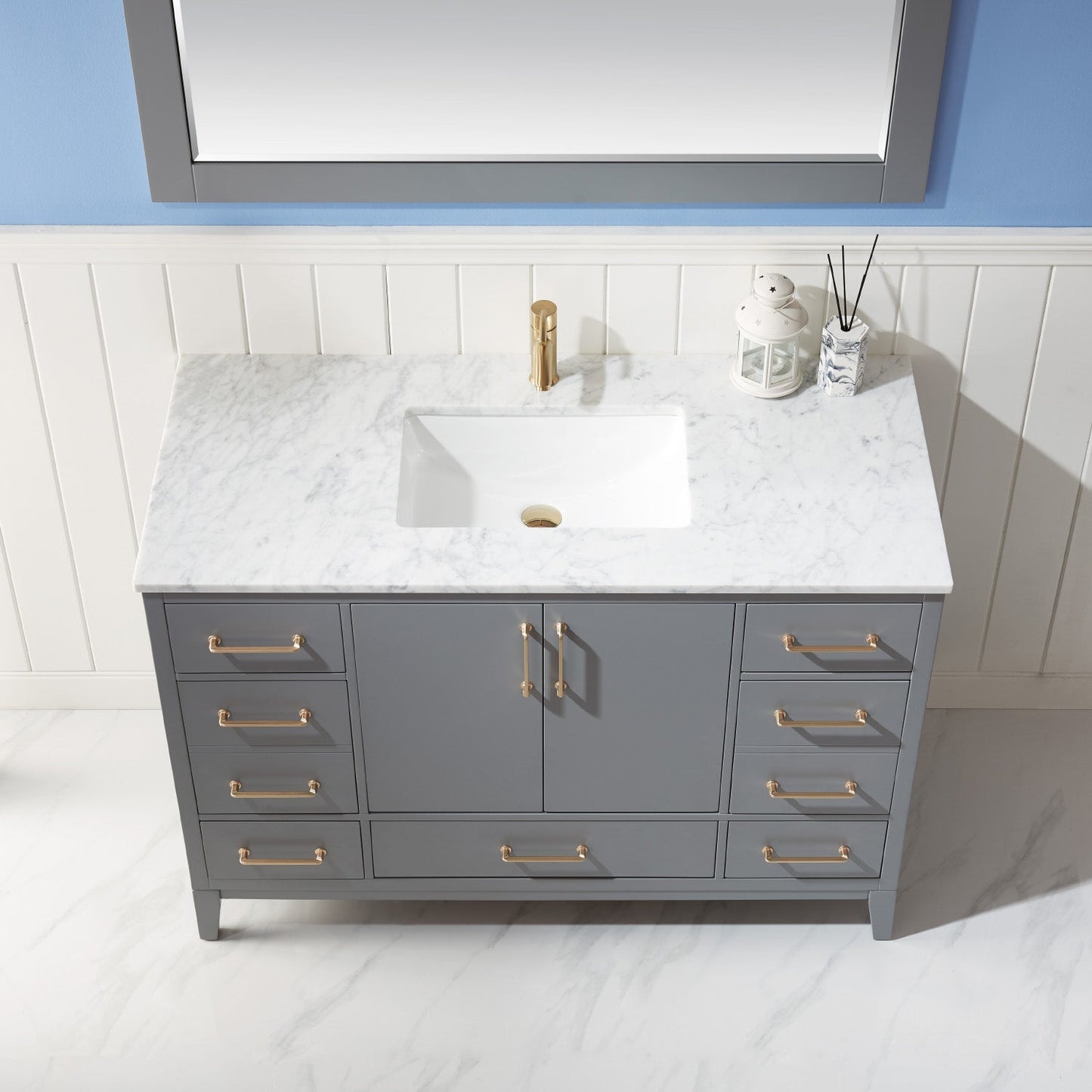 Altair Designs 48" single vanity with top - 541048-WH-CA-NM