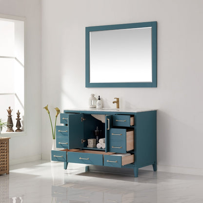 Altair Designs 48" single vanity with top - 541048-WH-CA-NM