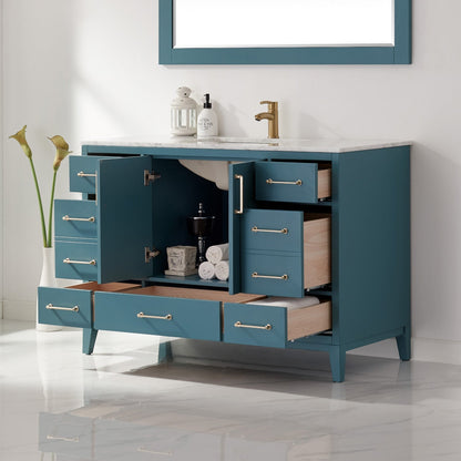 Altair Designs 48" single vanity with top - 541048-WH-CA-NM