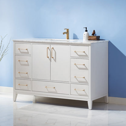 Altair Designs 48" single vanity with top - 541048-WH-CA-NM