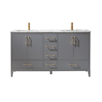 Altair Designs 60" double vanity with top - 541060-WH-CA-NM