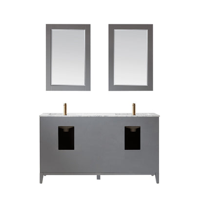 Altair Designs 60" double vanity with top - 541060-WH-CA-NM