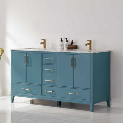 Altair Designs 60" double vanity with top - 541060-WH-CA-NM