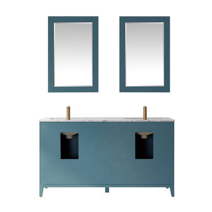 Altair Designs 60" double vanity with top - 541060-WH-CA-NM