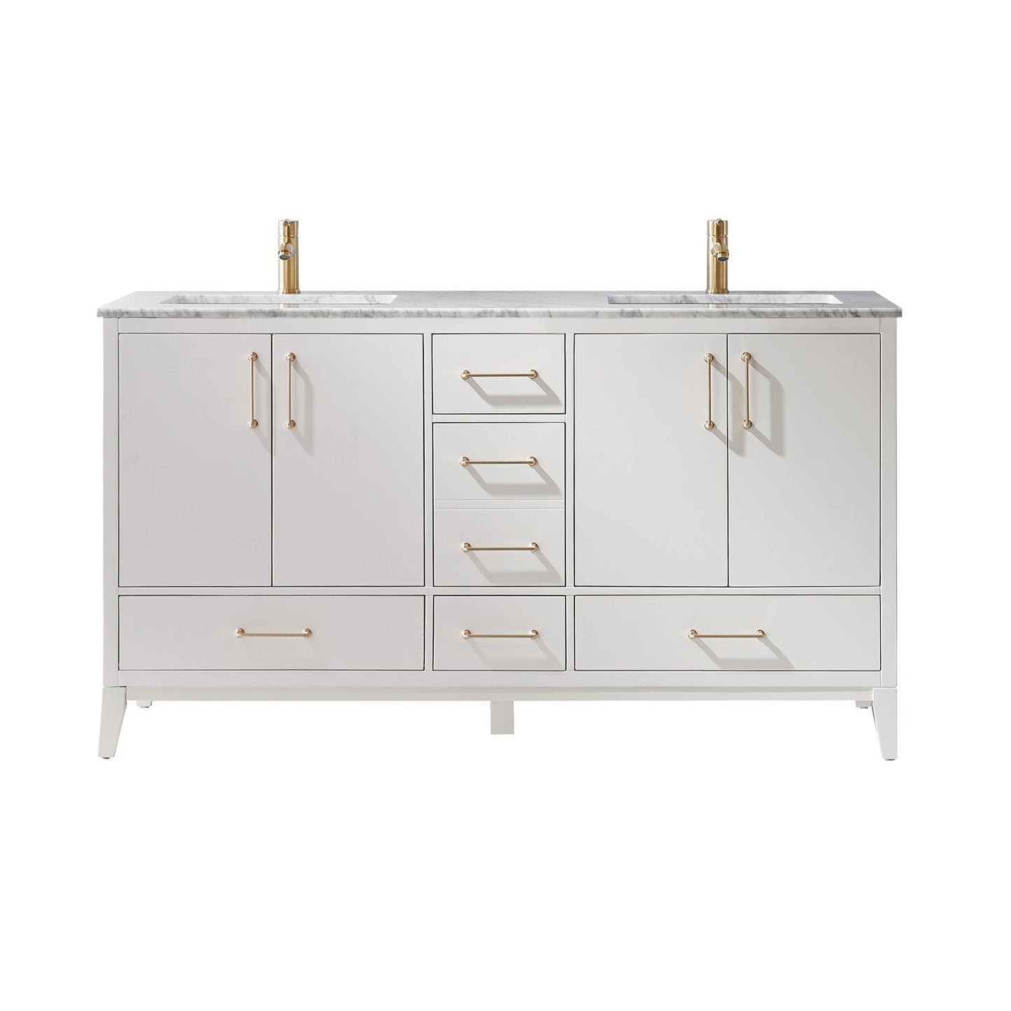 Altair Designs 60" double vanity with top - 541060-WH-CA-NM