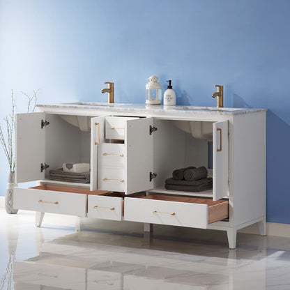 Altair Designs 60" double vanity with top - 541060-WH-CA-NM