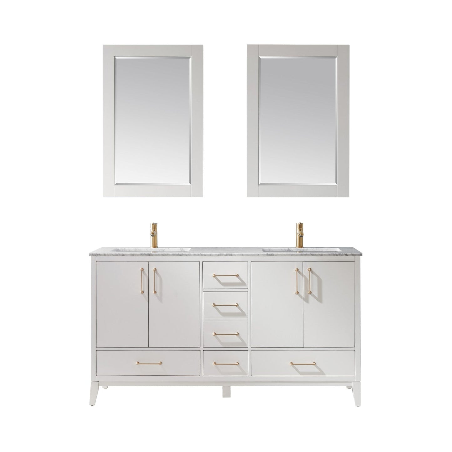 Altair Designs 60" double vanity with top - 541060-WH-CA-NM