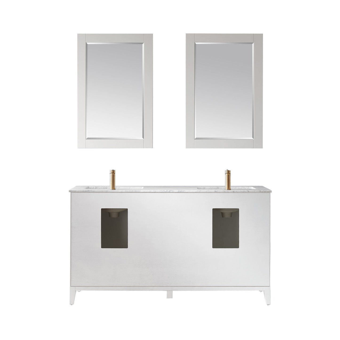 Altair Designs 60" double vanity with top - 541060-WH-CA-NM