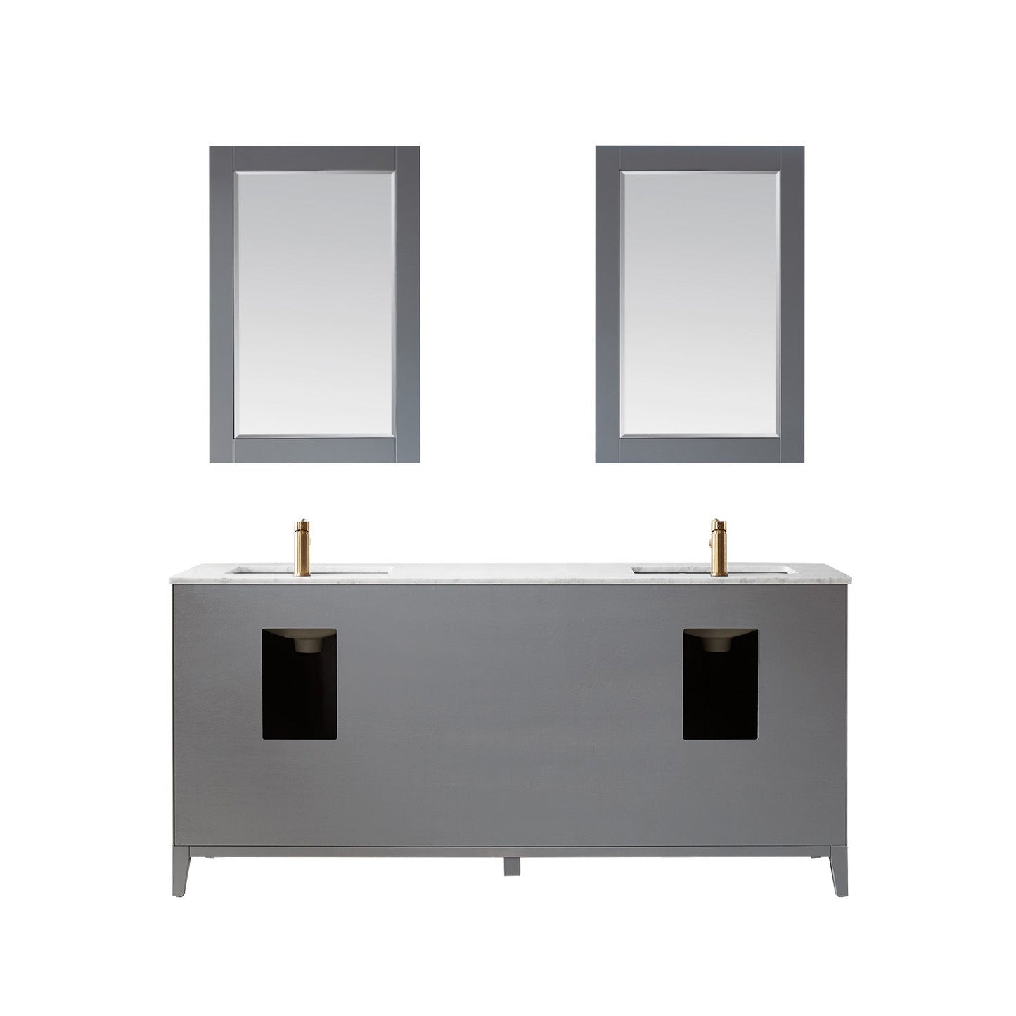 Altair Designs 72" double vanity with top - 541072-WH-CA-NM