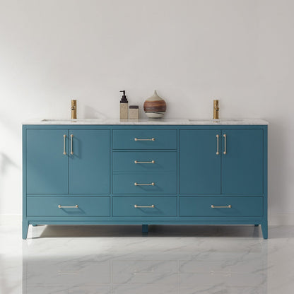 Altair Designs 72" double vanity with top - 541072-WH-CA-NM