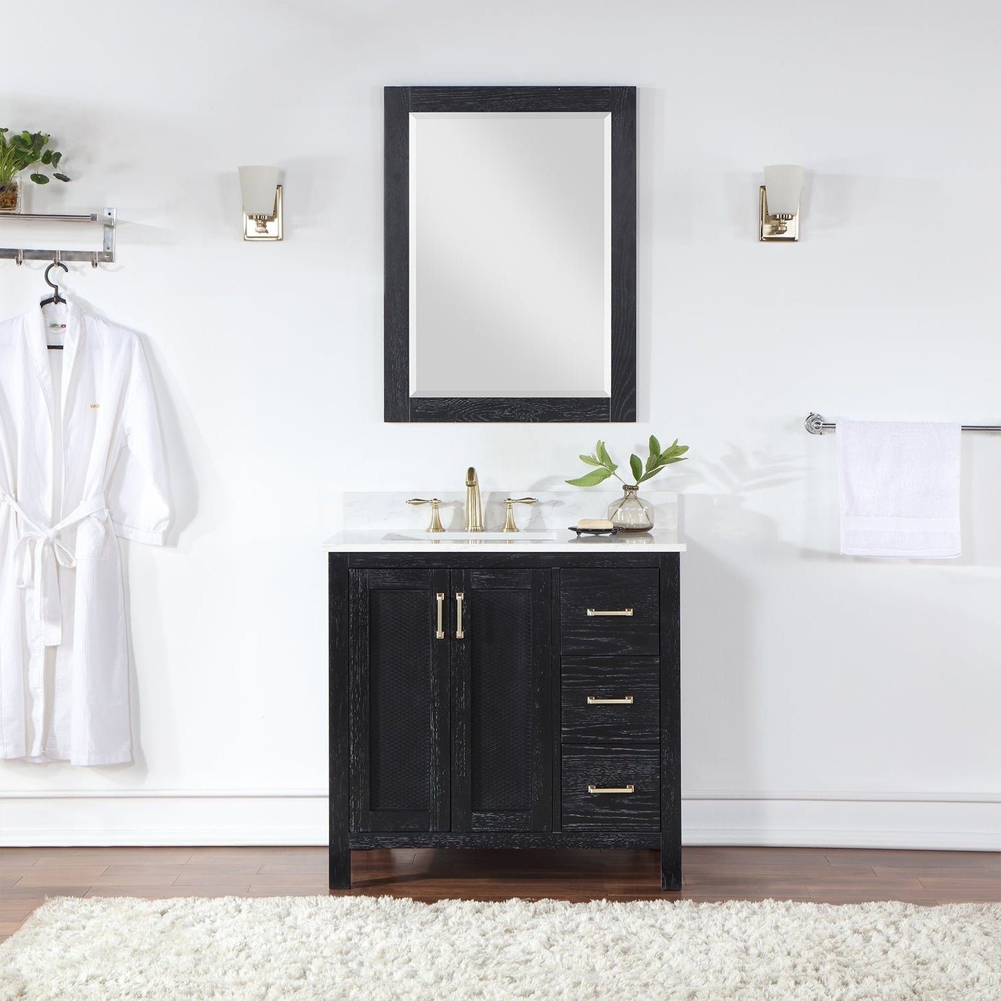 Altair Designs 36" single vanity with top - 542036-GP-AW-NM