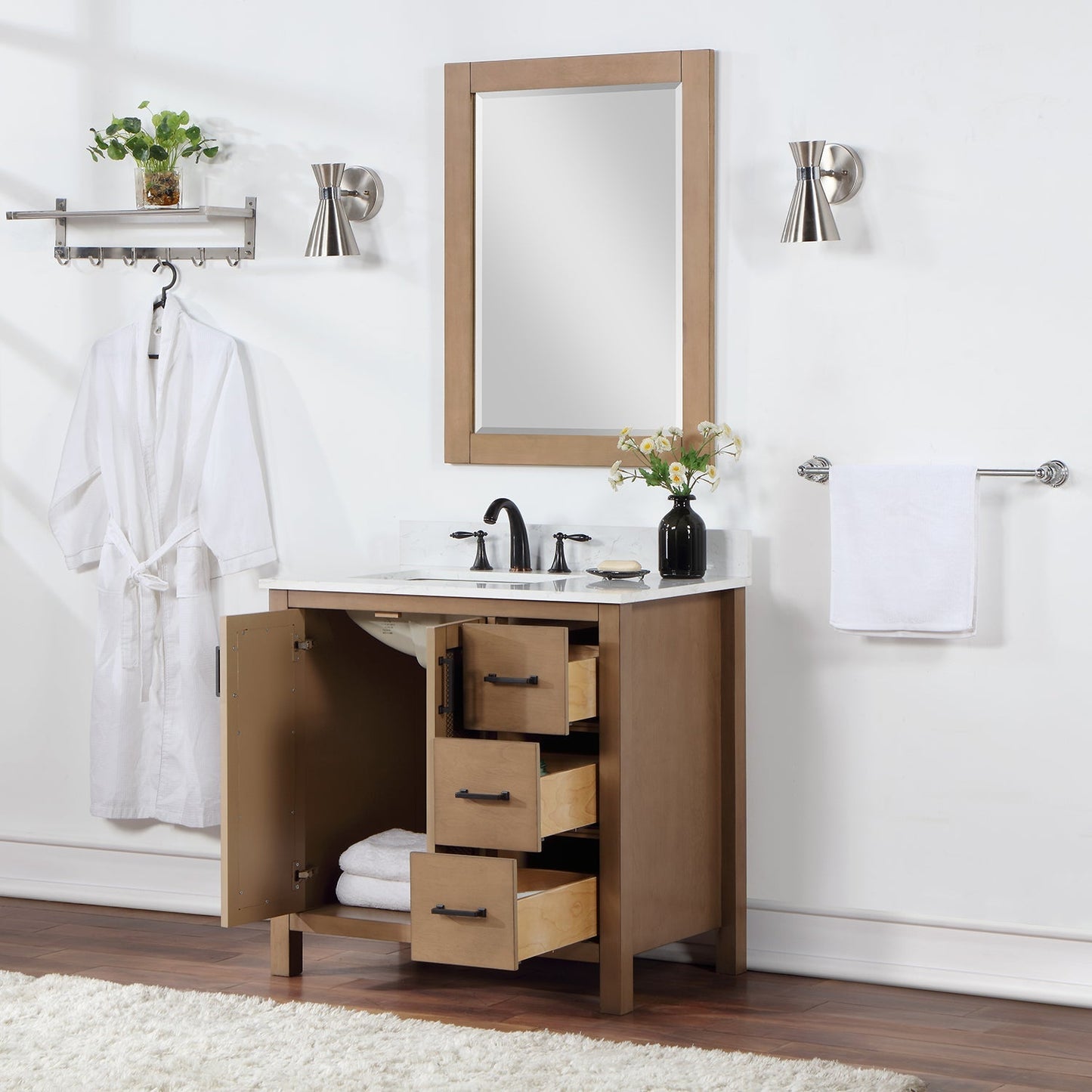 Altair Designs 36" single vanity with top - 542036-GP-AW-NM
