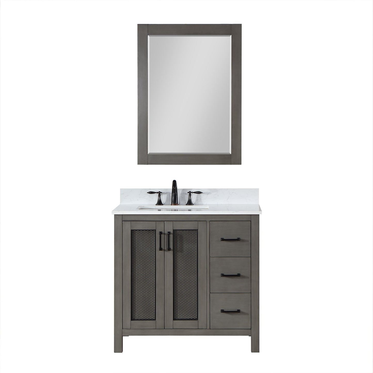 Altair Designs 36" single vanity with top - 542036-GP-AW-NM