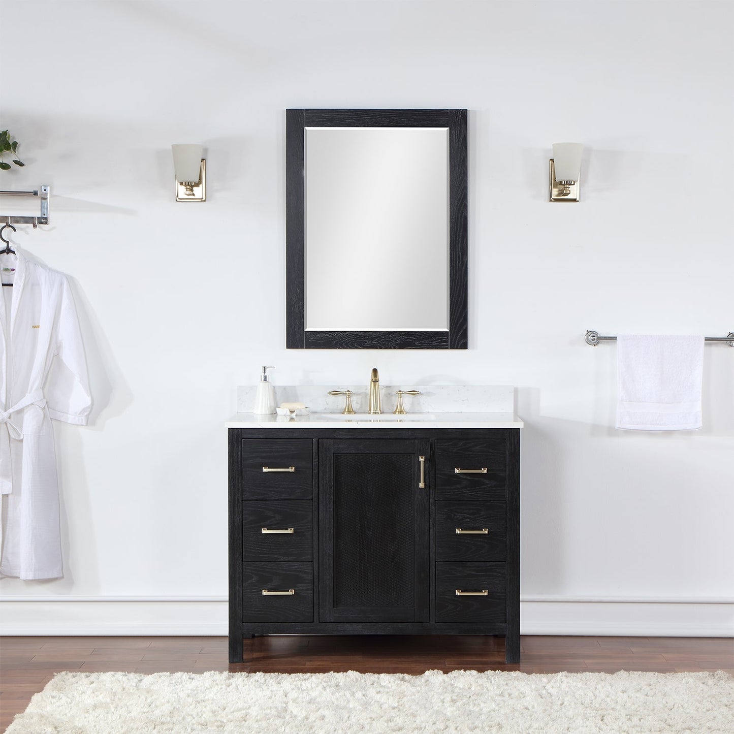 Altair Designs 42" single vanity with top - 542042-GP-AW-NM