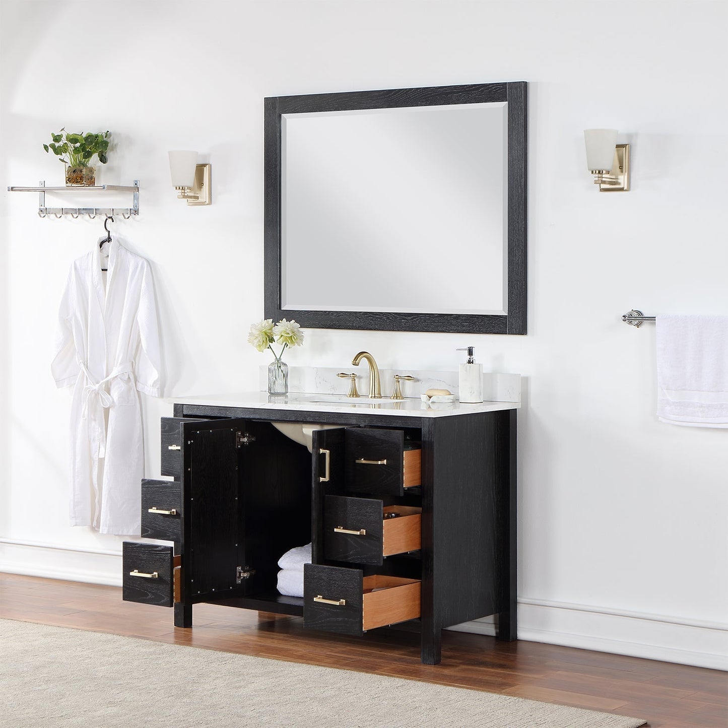 Altair Designs 48" single vanity with top - 542048-GP-AW-NM