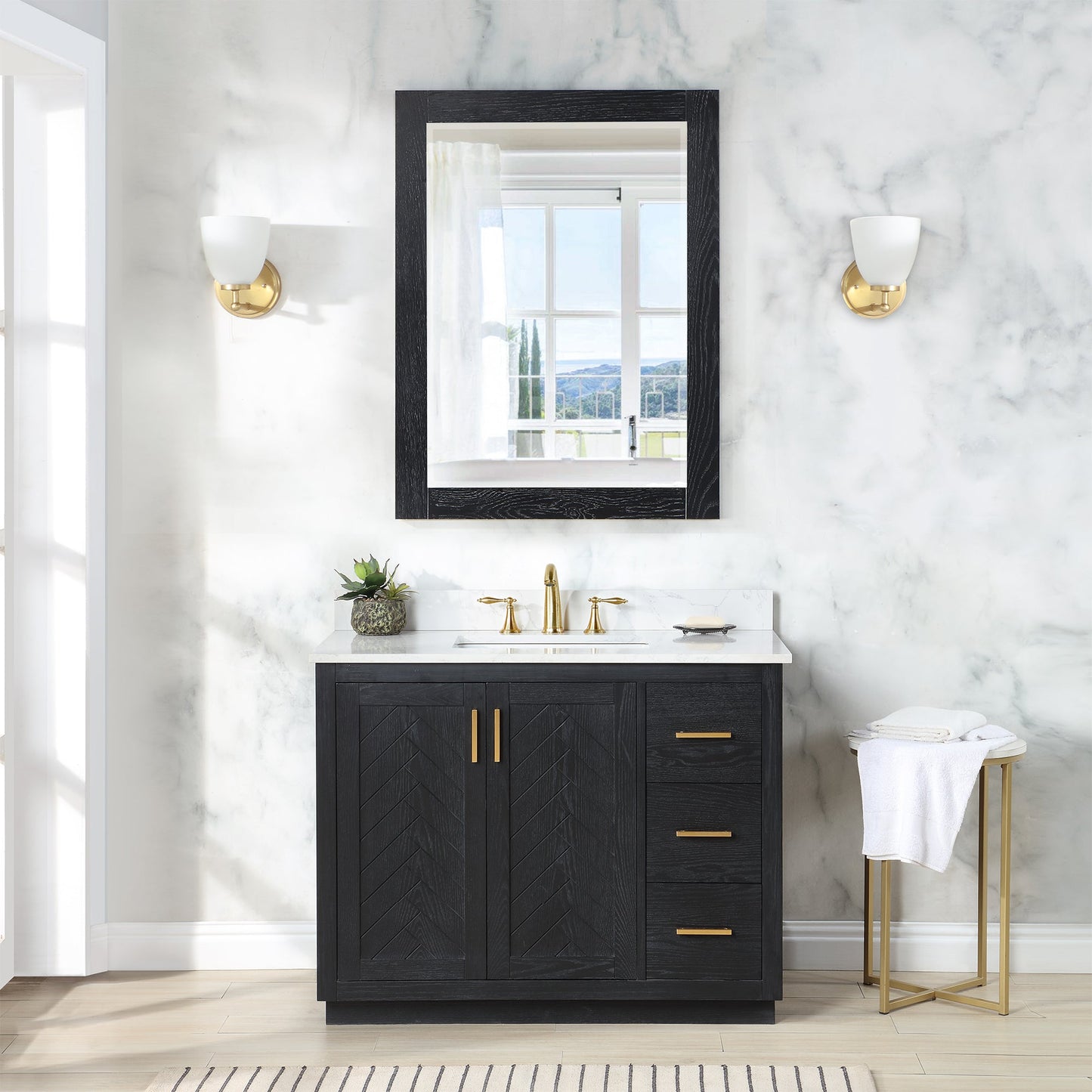 Altair Designs Gazsi 42" single vanity with top - 543042-BO-GW-NM