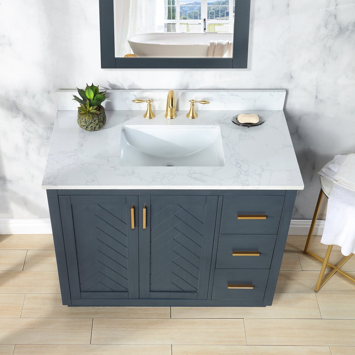 Altair Designs Gazsi 42" single vanity with top - 543042-BO-GW-NM