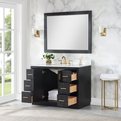 Altair Designs Gazsi 48" single vanity with top - 543048-BN-GW-NM