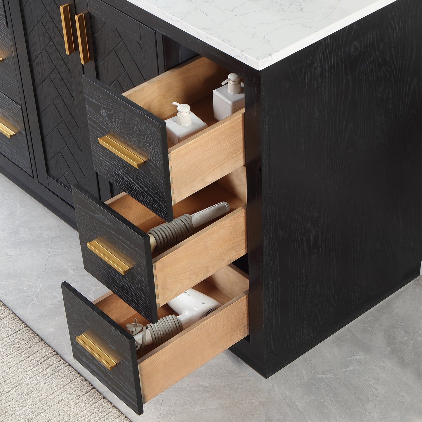 Altair Designs Gazsi 48" single vanity with top - 543048-BN-GW-NM