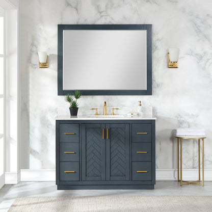 Altair Designs Gazsi 48" single vanity with top - 543048-BN-GW-NM