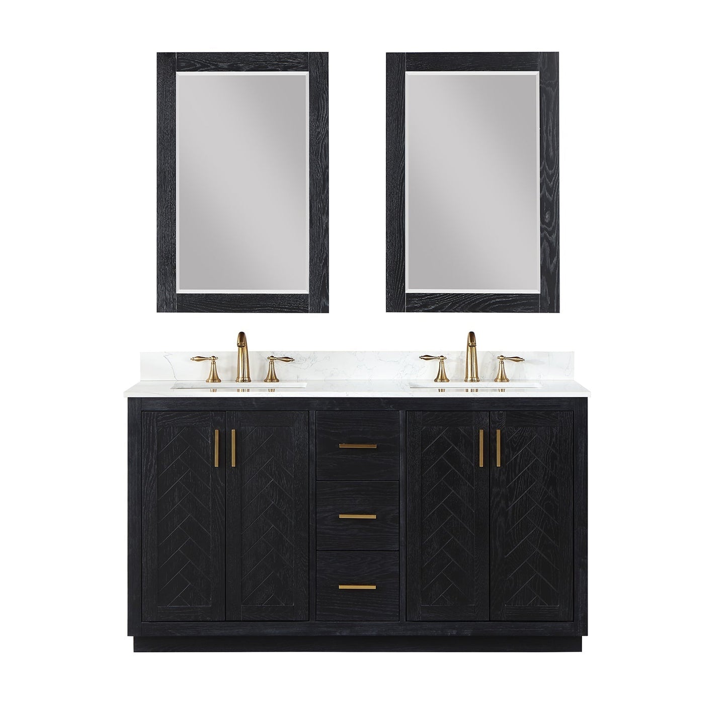 Altair Designs Gazsi 60" double vanity with top - 543060-BN-GW-NM