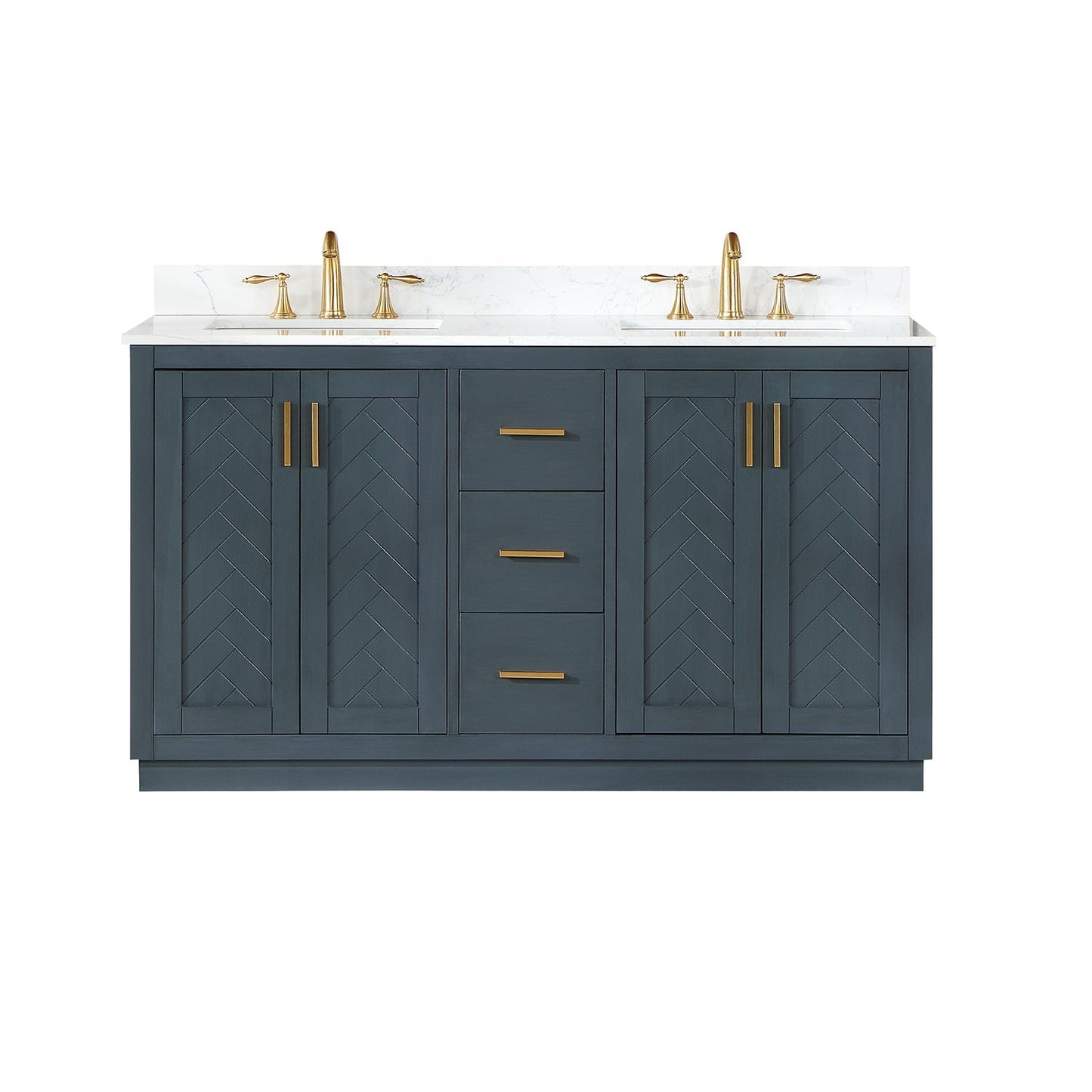 Altair Designs Gazsi 60" double vanity with top - 543060-BN-GW-NM