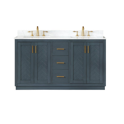 Altair Designs Gazsi 60" double vanity with top - 543060-BN-GW-NM