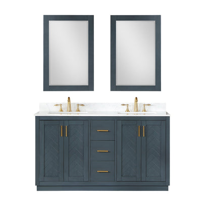 Altair Designs Gazsi 60" double vanity with top - 543060-BN-GW-NM