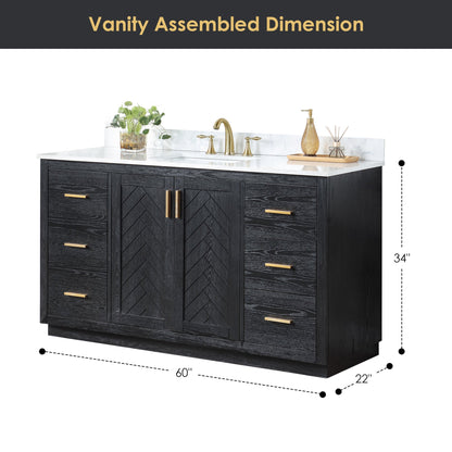 Altair Designs Gazsi 60" single vanity with top - 543060S-BO-GW-NM