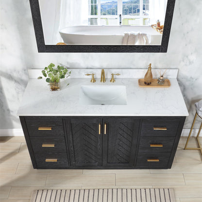 Altair Designs Gazsi 60" single vanity with top - 543060S-BO-GW-NM