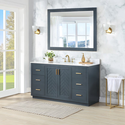 Altair Designs Gazsi 60" single vanity with top - 543060S-BO-GW-NM