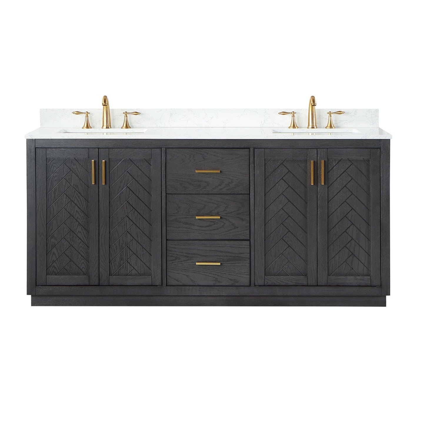 Altair Designs Gazsi 72" double vanity with top - 543072-BN-GW-NM