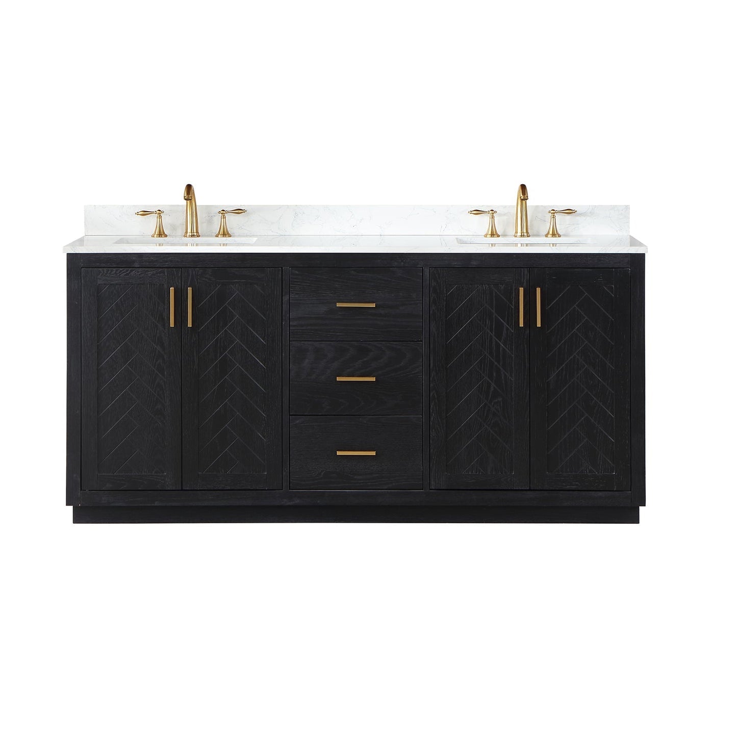 Altair Designs Gazsi 72" double vanity with top - 543072-BN-GW-NM