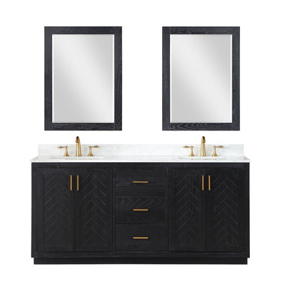 Altair Designs Gazsi 72" double vanity with top - 543072-BN-GW-NM