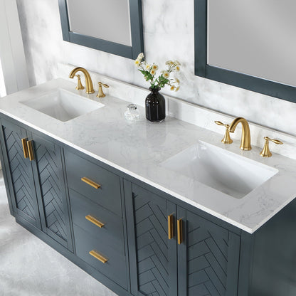Altair Designs Gazsi 72" double vanity with top - 543072-BN-GW-NM