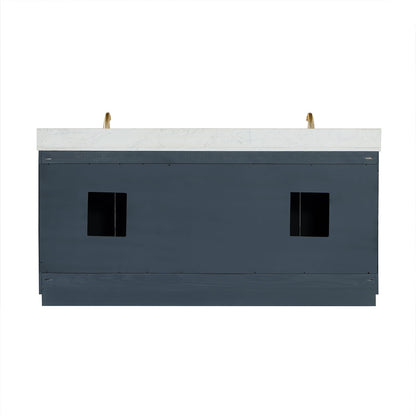 Altair Designs Gazsi 72" double vanity with top - 543072-BN-GW-NM
