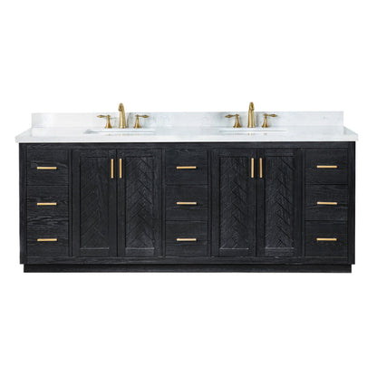 Altair Designs Gazsi 84" double vanity with top - 543084-BO-GW-NM