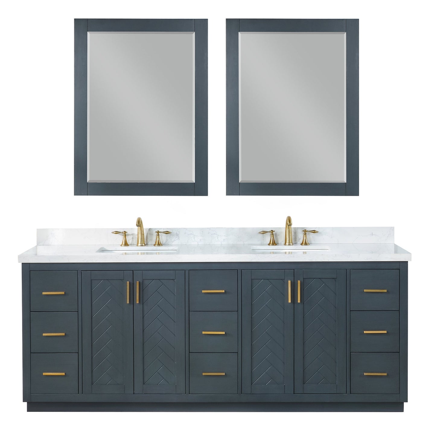 Altair Designs Gazsi 84" double vanity with top - 543084-BO-GW-NM