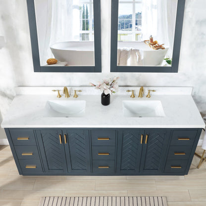 Altair Designs Gazsi 84" double vanity with top - 543084-BO-GW-NM