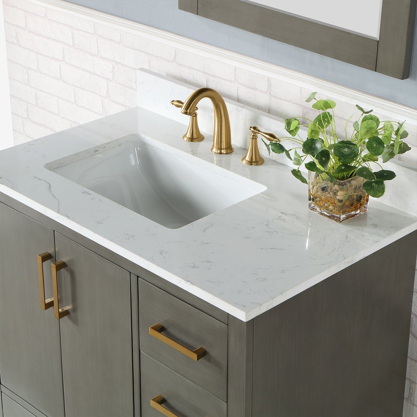 Altair Designs Monna 36" single vanity with top - 544036-WH-CG-NM