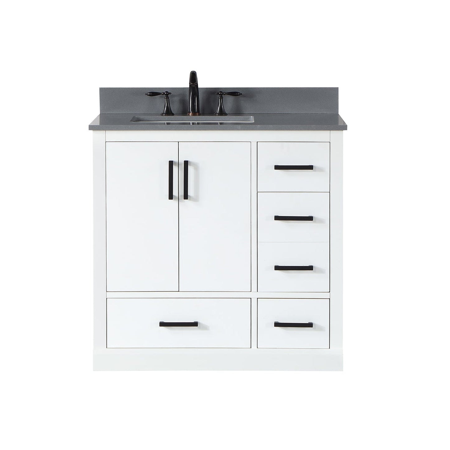 Altair Designs Monna 36" single vanity with top - 544036-WH-CG-NM
