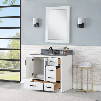 Altair Designs Monna 36" single vanity with top - 544036-WH-CG-NM