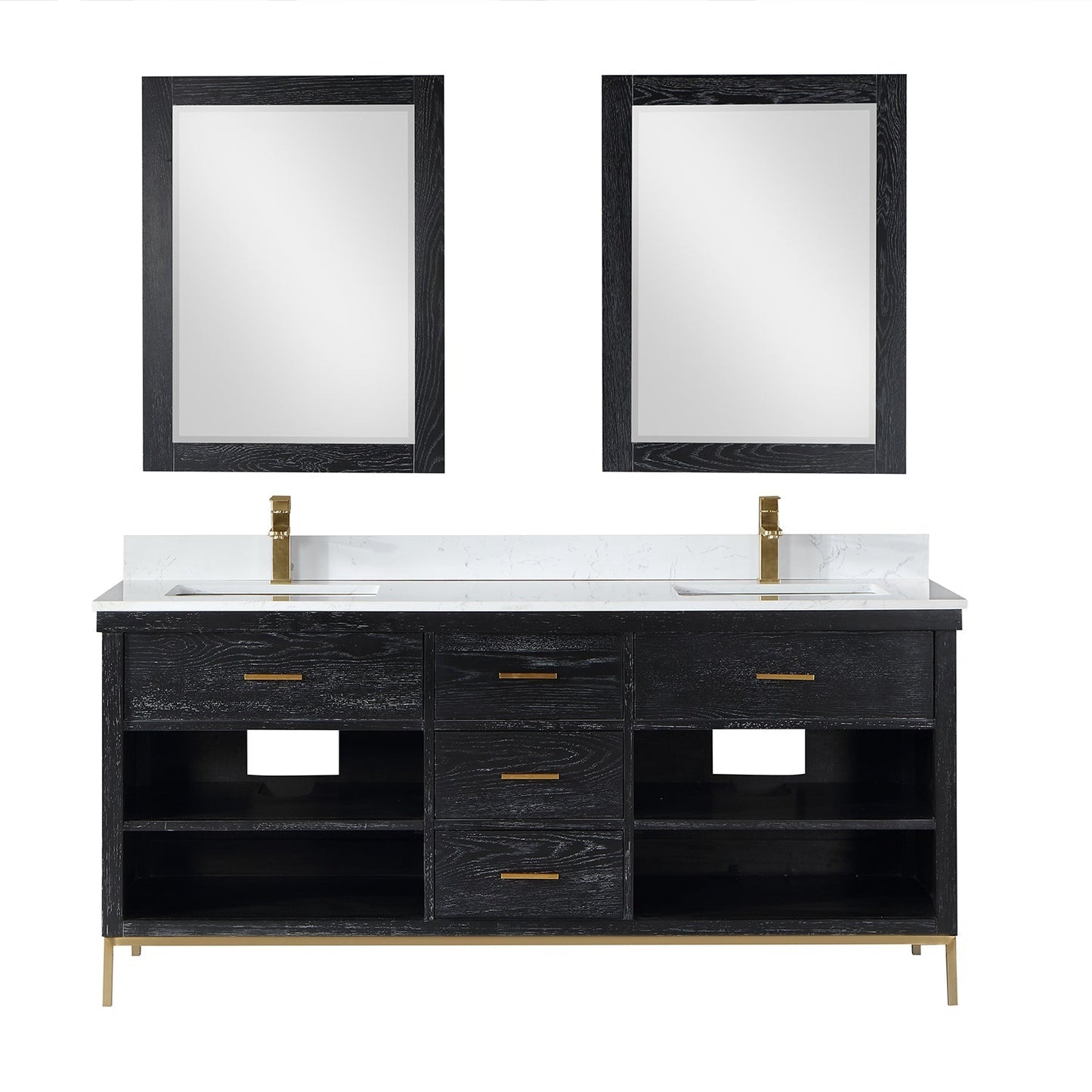 Altair Designs 72" double vanity with top - 545072-WH-AW-NM