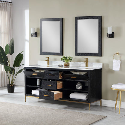 Altair Designs 72" double vanity with top - 545072-WH-AW-NM