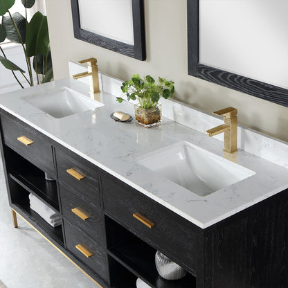 Altair Designs 72" double vanity with top - 545072-WH-AW-NM